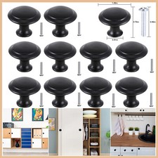 10X Matte Black Cabinet Knobs Drawer Kitchen Dresser Furniture Door Handle Pull