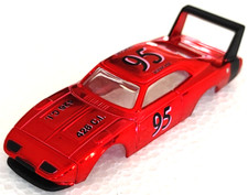 Dodge Charger Daytona Red Chrome TJet HO Slot Car BODY for AURORA autoworld DASH