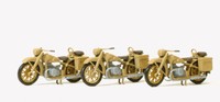 Preiser 16572 Motorrad Bmw R 12, 3 Stueck, Dr 1939-45, Bausatz, Unbemalt, H0