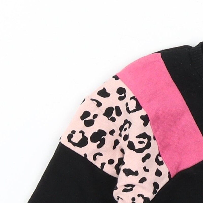 Matalan Girls Black Colourblock Polyester Blend T-Shirt Size 9-12 Months image 5