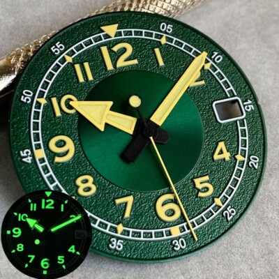 Mod Retro Field Arabic Numeral Watch Dial For NH35 NH36 Automatic Pilot Watch