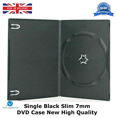 20 Single Schwarz Slim 7mm DVD Hülle Hochwertig Neu Ersatz Case