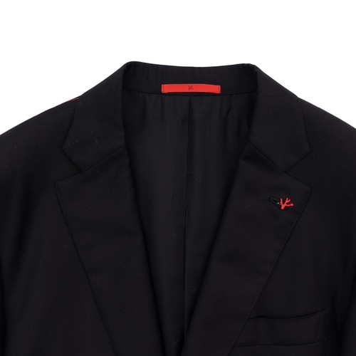 $6500 ISAIA NAPOLI "Aquaspider" Black Hand-Sewn Suit Fine Wool 8R ( Regular) - Picture 4 of 15