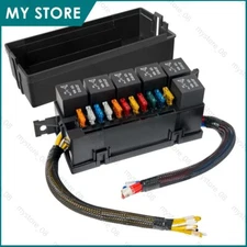11pcs 12V Fuse and Relay Box 6 ATO ATC Fuse Slots and Relay Slots for Car Truck