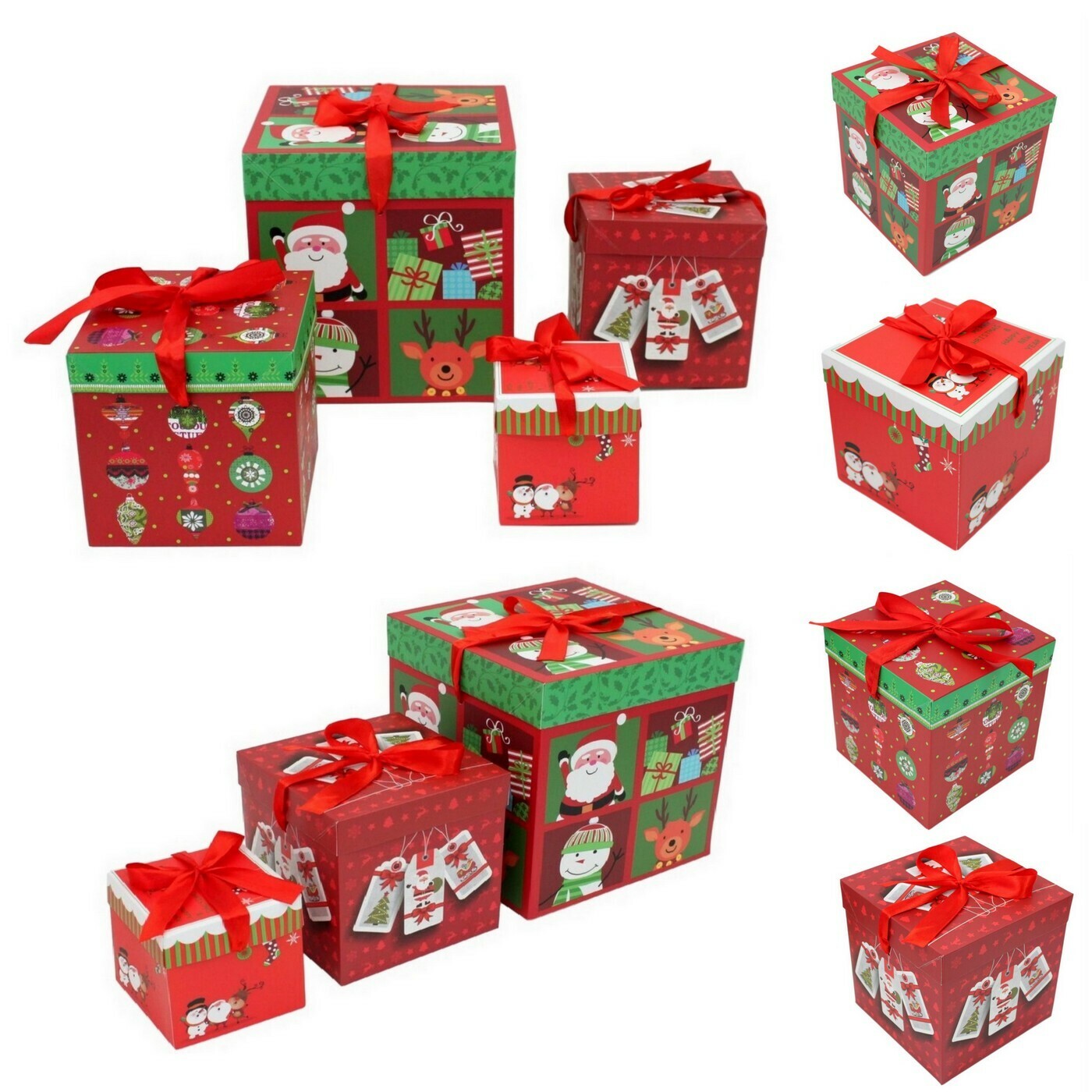 1pc/3pc Christmas Gift Box Large Present Wrapping Box Ribbon Festive Xmas Boxes eBay