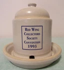 1993 Red Wing Collectors Society 2-Pc Chicken Drinking Fount & Buttermilk Feeder