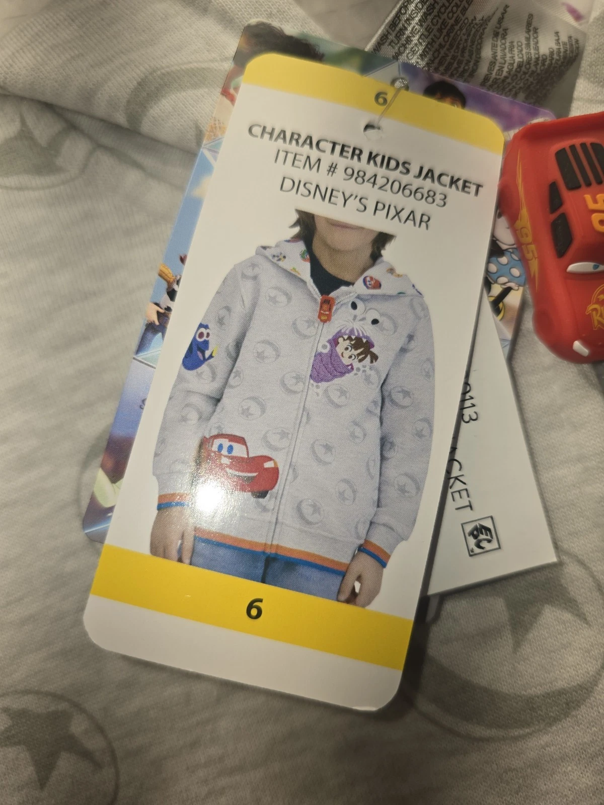 ALEXANDER MCQUEEN Felpa con cappuccio Disney per bambini 100° PIXAR Monsters Inc Boo Lightning McQueen Dory taglia 6