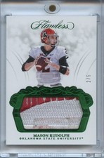 Mason Rudolph 2018 Flawless Emerald LOGO Patch RC Oklahoma State Cowboys 2/5