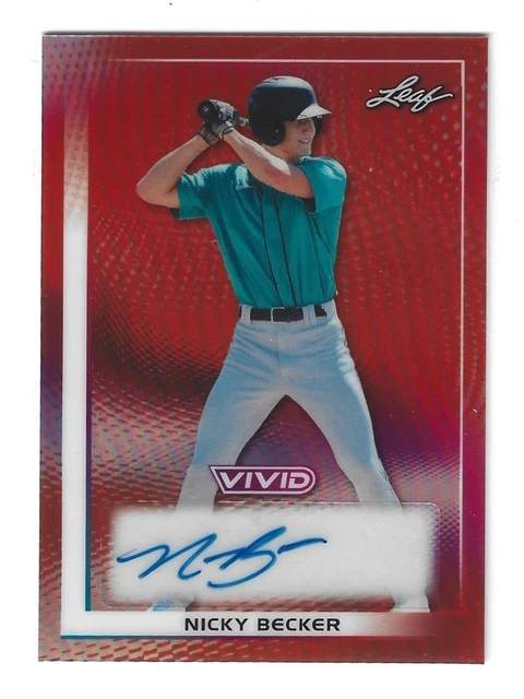 2026 Leaf Vivid Nicky Becker Base Auto BA-NB1 Red Prismatic 1/2