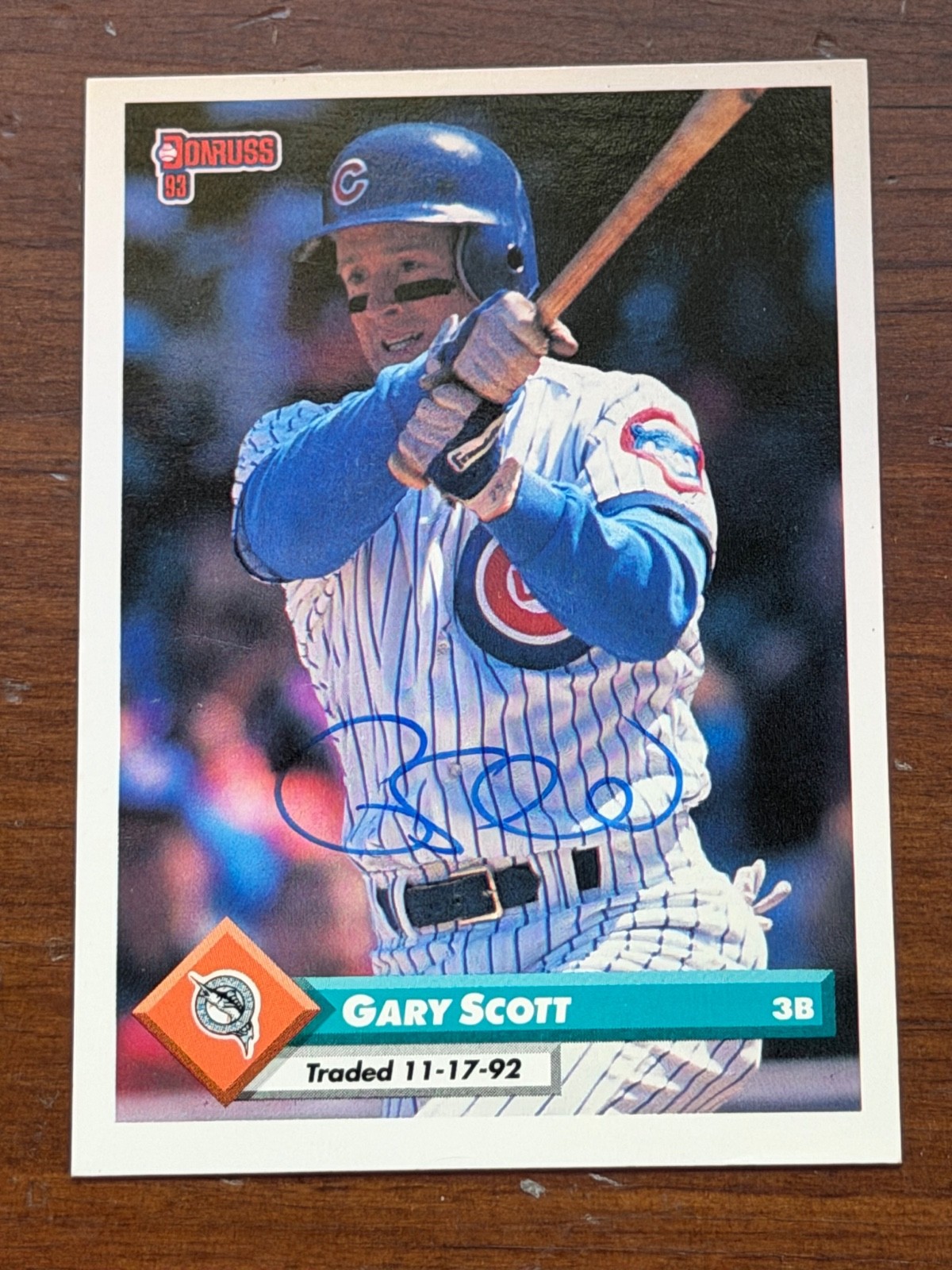 Signed  1993 Donruss - Gary Scott #750
