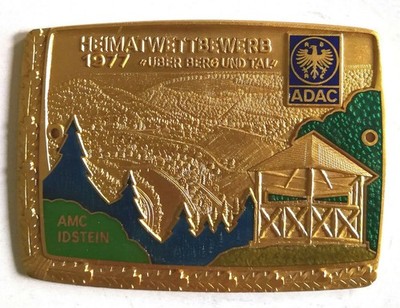 Plakette Heimatwettbewerb 1977 Über Berg und Tal ADAC AMC Idstein Sammler