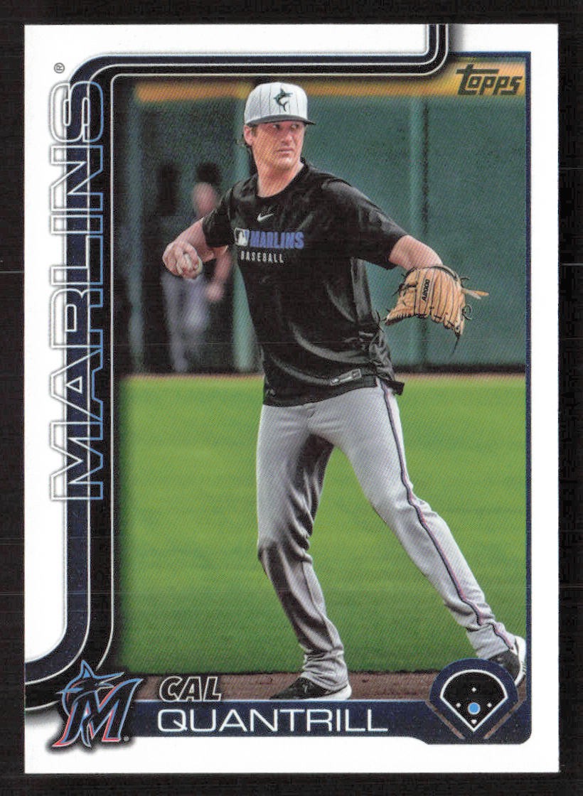 Cal Quantrill 2025 Topps Update #US191 Golden Mirror Variations Miami Marlins