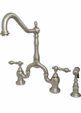 Kingston KS7758ALBS English Country Brushed Nickel Two-Handle Kitchen Faucet