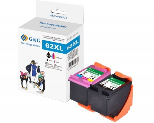 G&G 20632 G&G Xl-Patrone Multipack Kompatibel Mit Hp 62XL Bk + Col-image