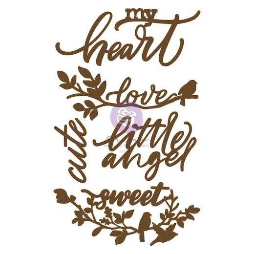 Prima Marketing Laser Cut Chipboard - My Heart 5pcs