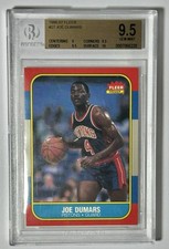 Joe Dumars 1986-87 Fleer Rookie RC Card BGS 9.5 Gem Mint 10 Surface Low Pop HOF. rookie card picture