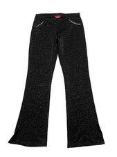Xi Vintage 90s Black Glitter Pants Women  s M Rave Club Cyber Festival USA Made