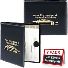Registration and Insurance Card Holder, Car Document Holder, Wallet for Auto, Tr
