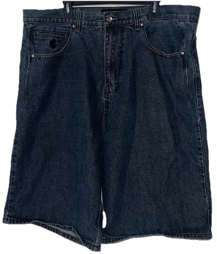 Pantalones Cortos De Colección Rocawear Para Hombre Talla 44 Azul Oscuro Denim Hip Hop Sueltos Y2K Rap Jay Z