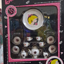 Barbie 35th Anniversary Miniature Porcelain Tea Set w/ Swimsuit Sunglasses