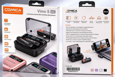COMICA Vimo S UC 2,4 GHz Dual-Channel Ansteckmikrofon kabellos USB-C Schwarz
