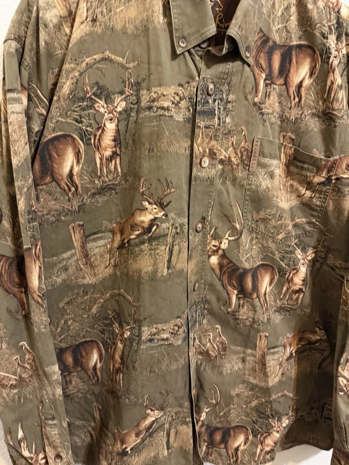 Рубашка на пуговицах мужская North River Outfitters большой олень принт охота на открытом воздухе - Изображение 2 из 4