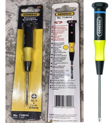 Phillips Screwdriver No. 0 Tip 2-1/2'' L - G.T 712010 Precision Ultratech (2-PK)