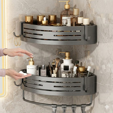 2-Tier Corner Shower Caddy Bathroom Organizer Storage Shelf No Drilling 1 PCS