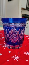 Edo Kiriko Cobalt Cut To Clear Glass