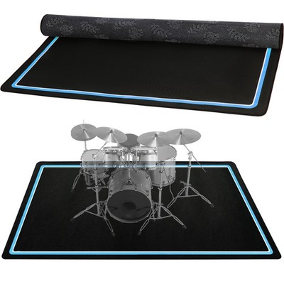 Drum Rug, 4 Ft x 5 Ft Drum Mat Carpet Music Rug with Non-Slip Bottom, Noise Redu