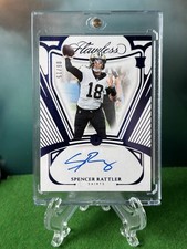 2024 Panini Flawless Spencer Rattler Rookie Gems Signatures Sapphire /15 Auto