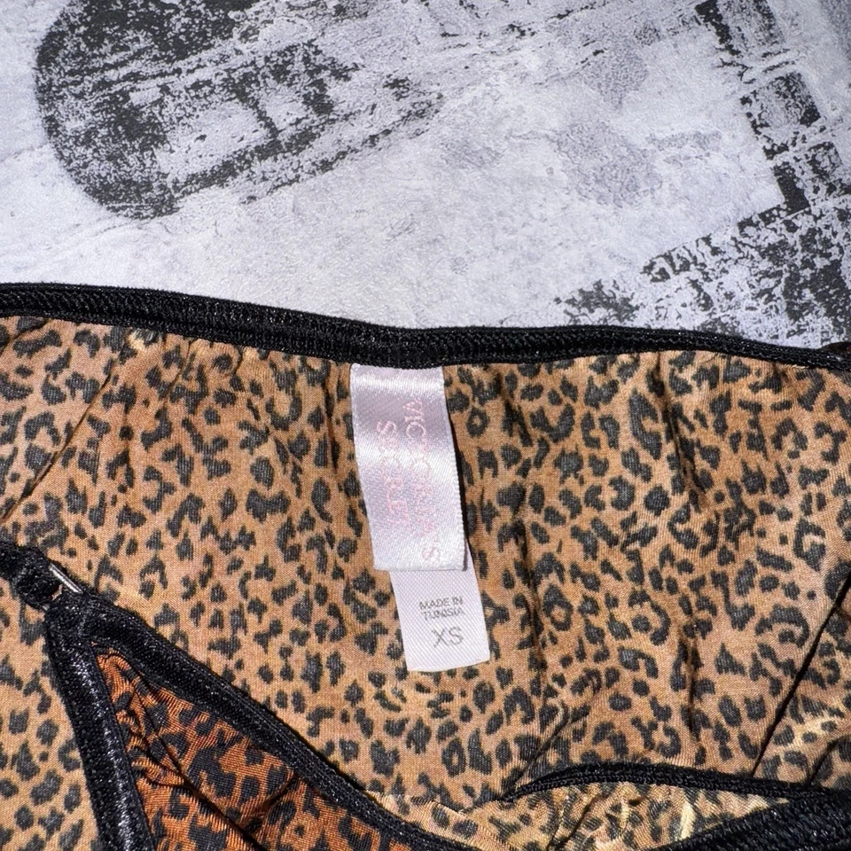 BIKINI VINTAGE 1999 VICTORIA'S SECRET LEOPARDO SEGUNDA PIEL CUERDA TALLA XS Foto 2 de 3