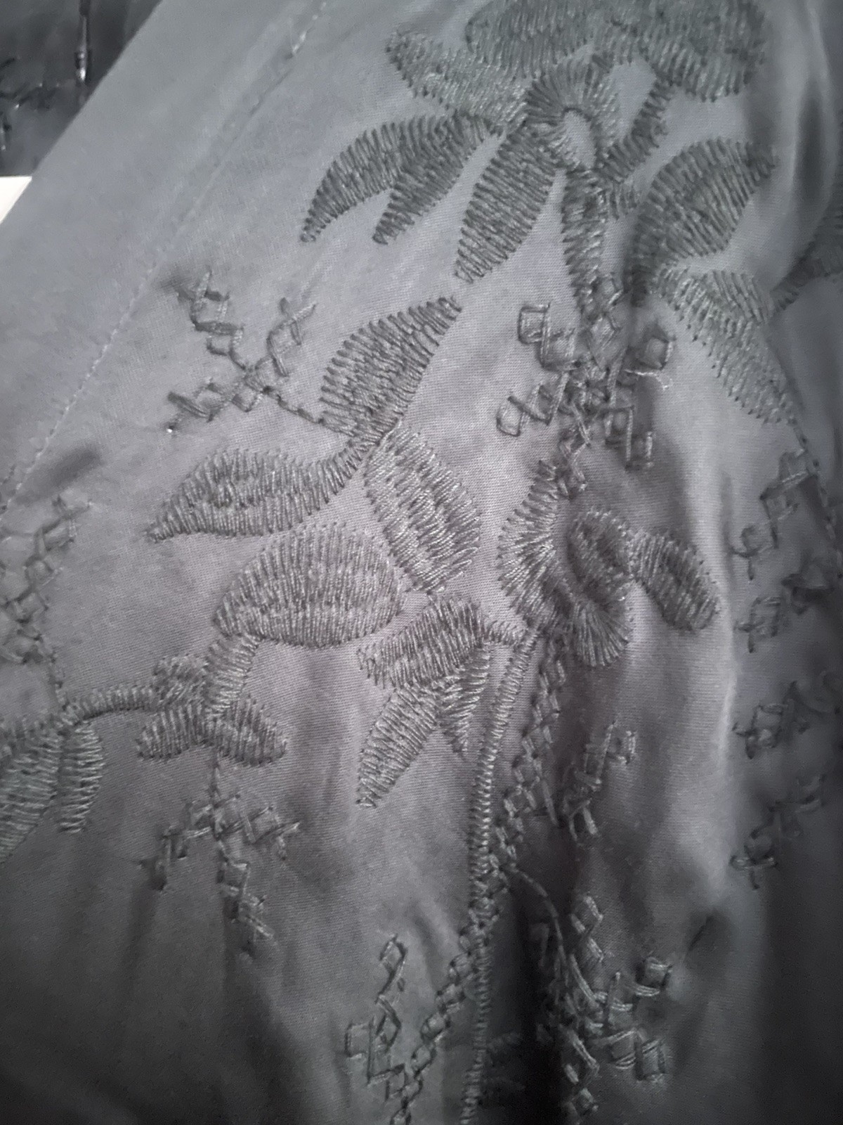 Zara Dark Green Co ord Set Embroidered Kimono S High Waist Trousers M RRP £149.9 image 10