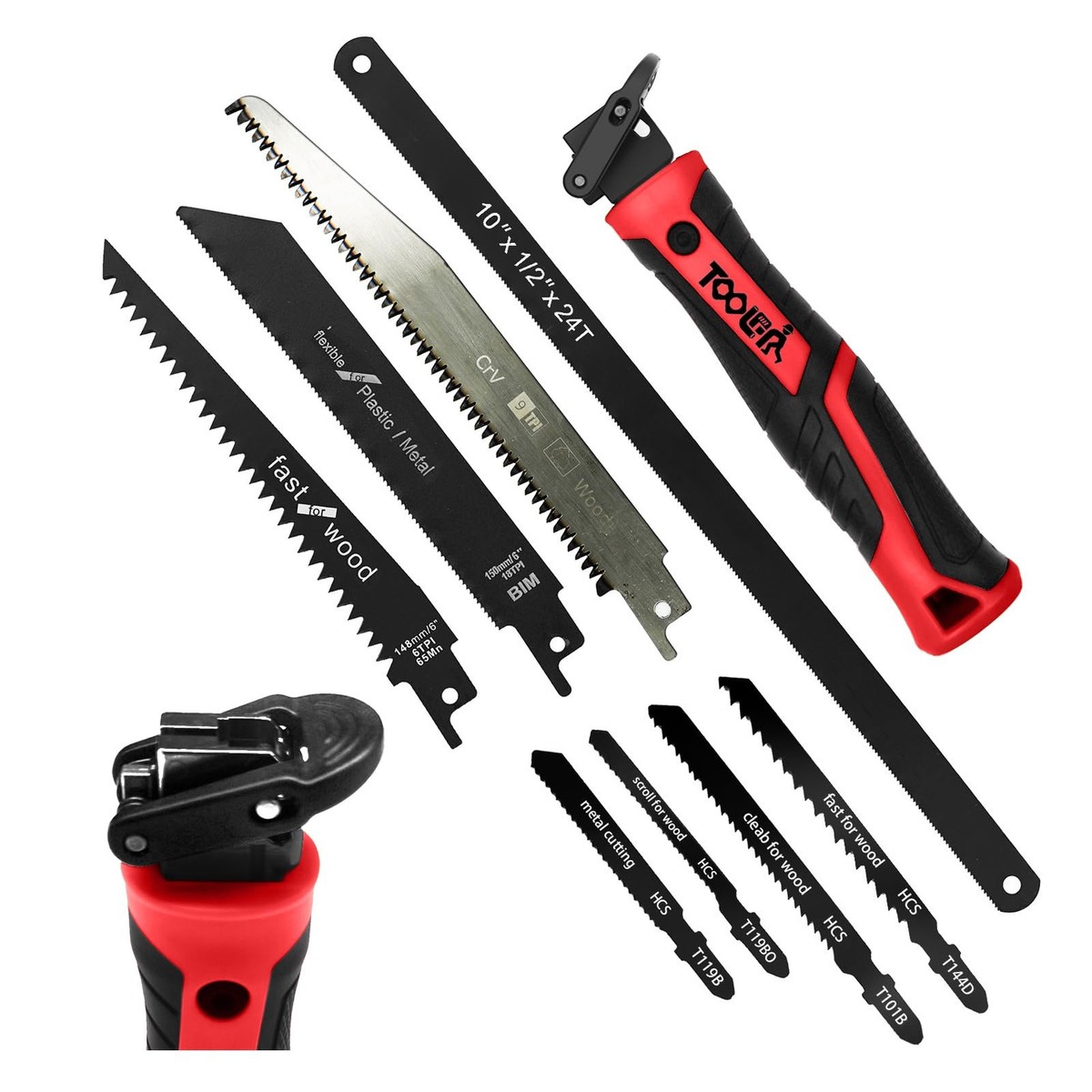 SANWA SRC-2298RS 2個セット　ジャンク扱い 8in1 Hand Saw Multi Blades Drywall Cutter Long Hacksaw Quick