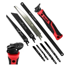 8in1 Hand Saw Multi Blades Drywall Cutter Long  Hacksaw Quick Change Red Handle