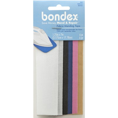 6 Pack Bondex Iron-On Mending Tape 7''X1-1/4'' 6/Pkg-Multi 230 015-001