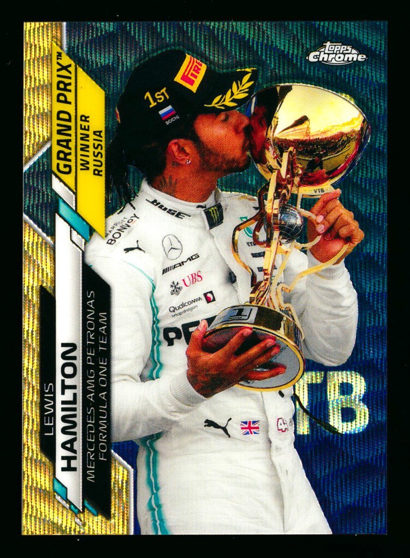 2020 TOPPS CHROME F1 #148 LEWIS HAMILTON RC GOLD WAVE REFRACTOR ROOKIE #29/50!