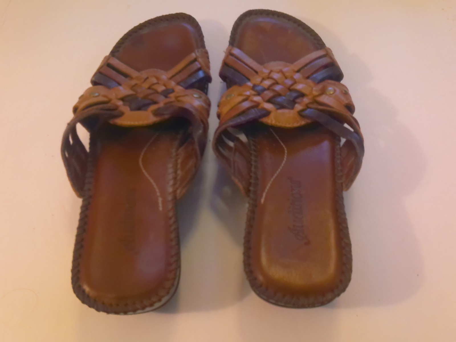 APL Sandali donna Audition pelle marrone zeppa tacco basso misura 8N