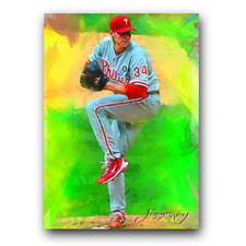 Roy Halladay #7 Art Card Limited 18/50 Vela Signed (Philadelphia Phillies)