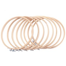 8 Pieces 8 Inch Wooden Round Embroidery Hoops Adjustable Bamboo Circle3869