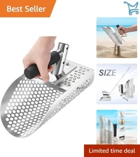 Sand Scoop Stainless Steel Heavy Duty Metal Detecting Tool Beach Sifting Shovel