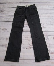 NWT Free People We The Free Dream Maker Mid Rise Boot Cut Black Cargo Jeans 29