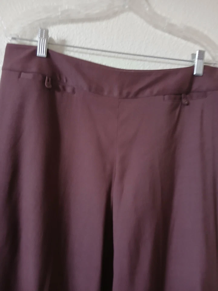 Женские брюки J. Jill 12 бордовые широкие на молнии карманы на пуговицах офисная карьера - Изображение 3 из 4