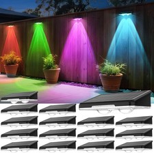 Solar Fence Wall Lights Outdoor Garden Patio Backyard Pathway Step Decking Lamp