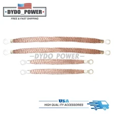 Engine Ground Strap Copper Cable Kit For Car Truck Firewall Engine Body Frame 4X