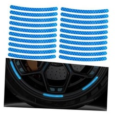 ZIMISI 20PCS Car Wheel Stripe Reflective Stickers, Anti-Scratch Rim Sky Blue