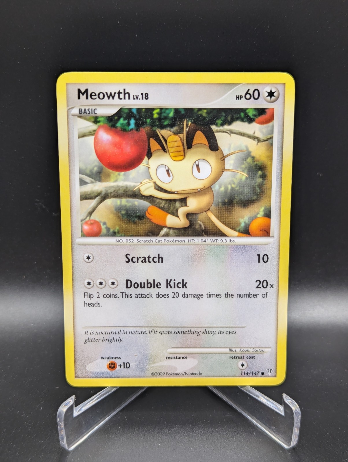 Pokemon Meowth 114/147 Supreme Victors Common LP Card