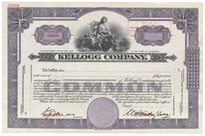 Kellogg Company. Stock Certificate.