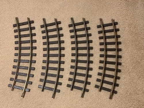 LGB 4 Pieces  No. 1100 Curved G Scale Train Brass Track 600mm West Germany