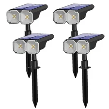 Solar Lights Outdoor 4 Pack, Black Waterproof Solar Landscape Lights Warm White